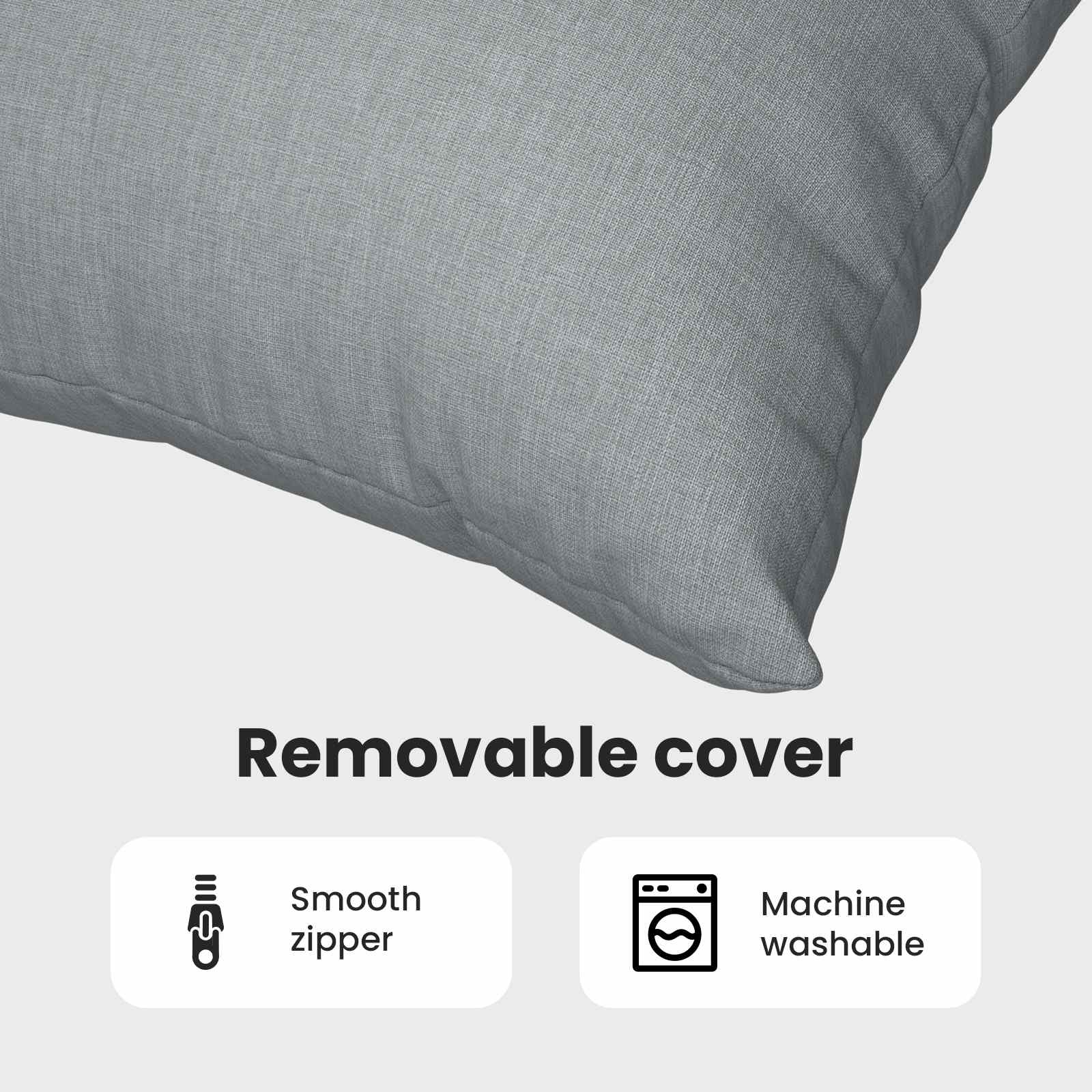 Sofa Pagalvės 2 pcs Šviesiai pilka 80 x 80 cm audinys