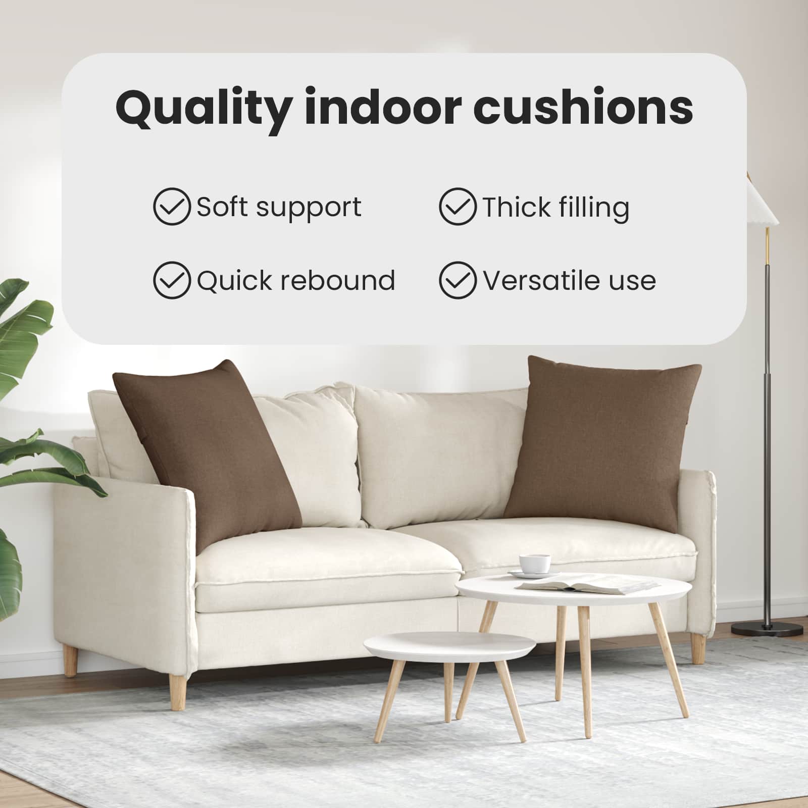 Sofa Pagalvės 2 pcs Ruda 80 x 80 cm audinys