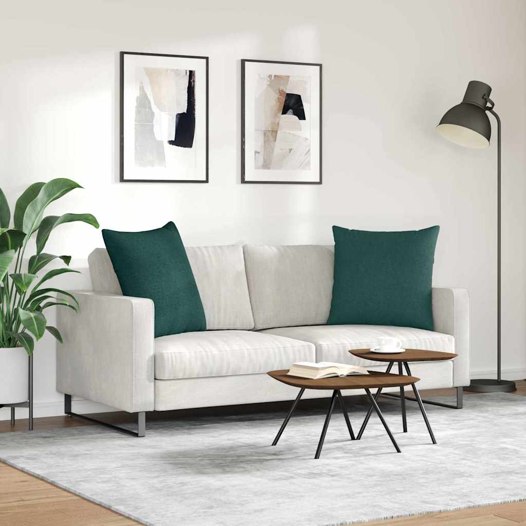 Sofa Pagalvės 2 pcs Tamsiai žalia 80 x 80 cm audinys