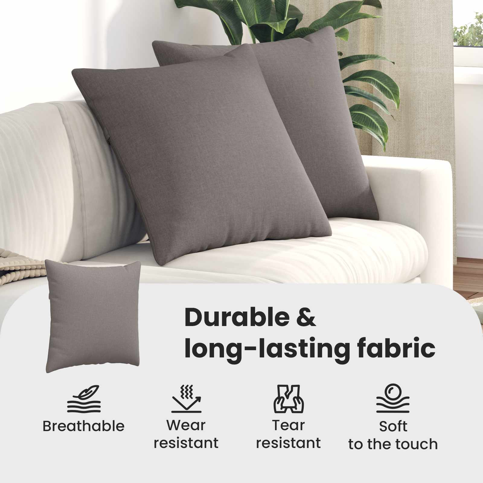 Sofa Pagalvės 2 pcs Taupe 80 x 80 cm audinys