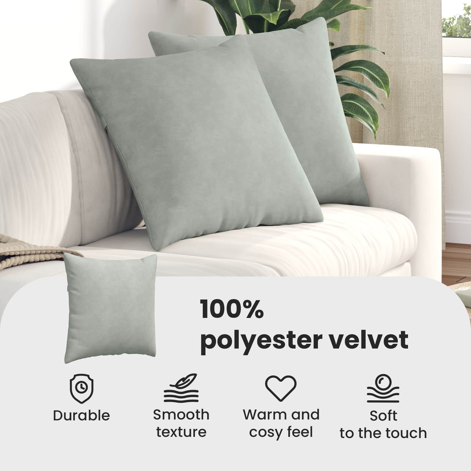 Sofa Pagalvės 2 pcs Šviesiai pilka 80 x 80 cm