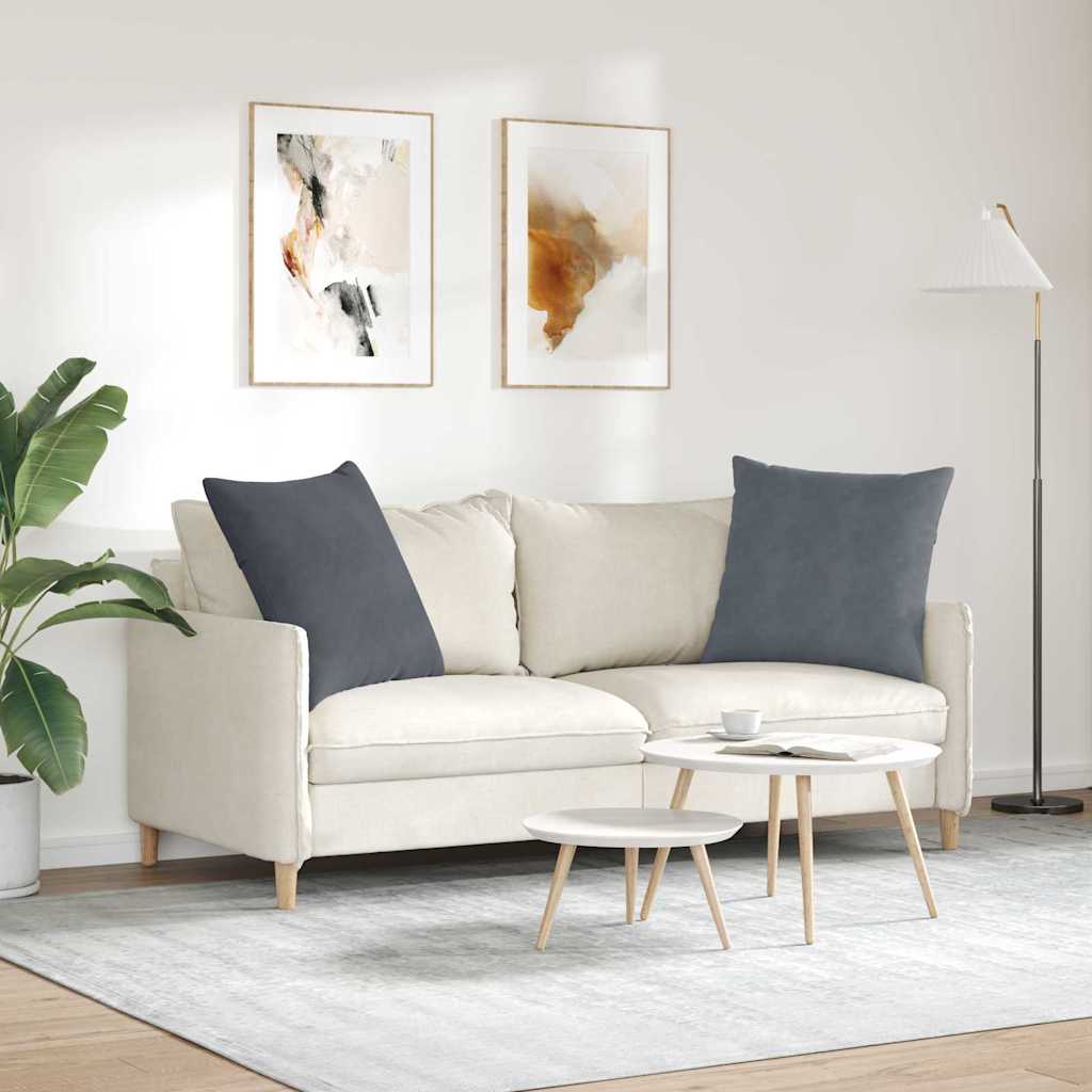 Sofa Cushions 2 pcs Dark Grey 80 x 80 cm Corduroy