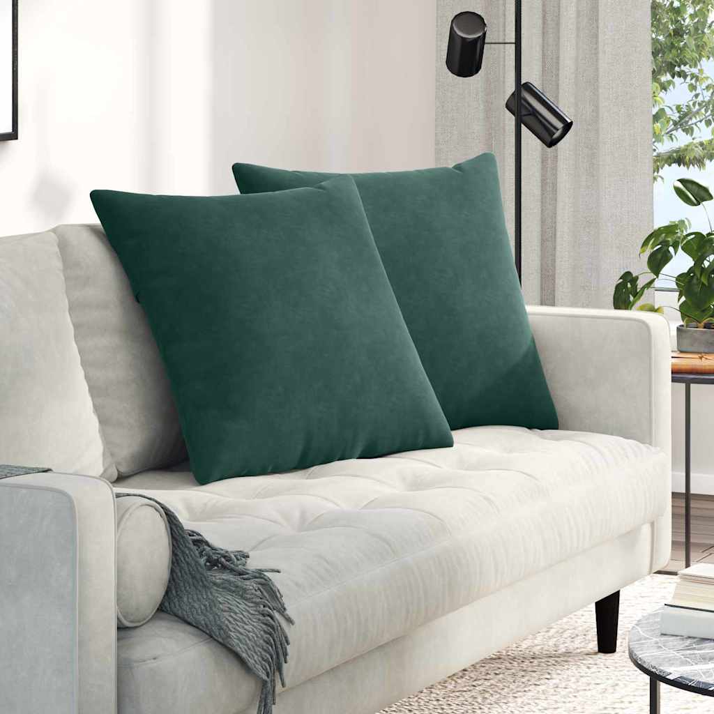 Sofa Cushions 2 pcs Dark green 80 x 80 cm Corduroy