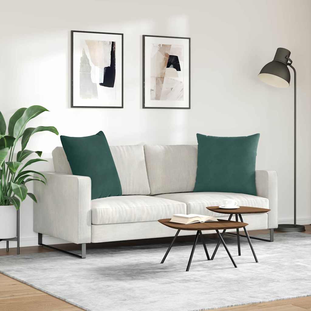 Sofa Cushions 2 pcs Dark green 80 x 80 cm Corduroy