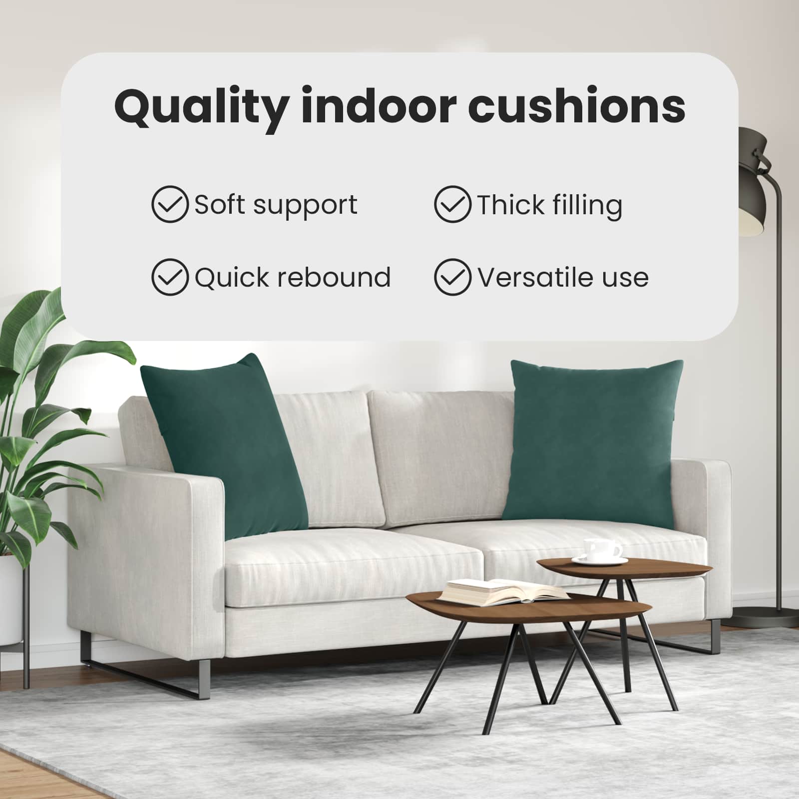 Sofa Pagalvės 2 pcs Tamsiai žalia 80 x 80 cm Kordūrinis audinys