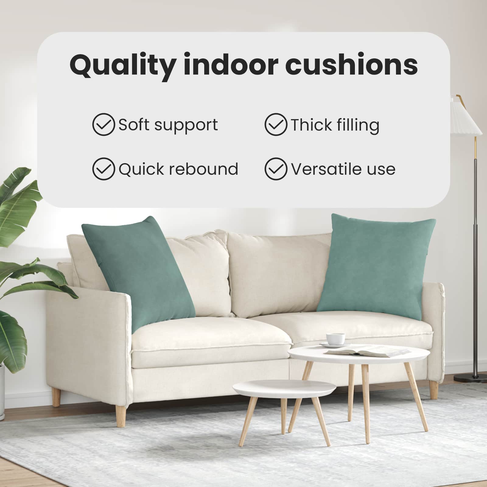 Sofa Pagalvės 2 pcs Jūrinė žalia 80 x 80 cm Kordūrinis audinys