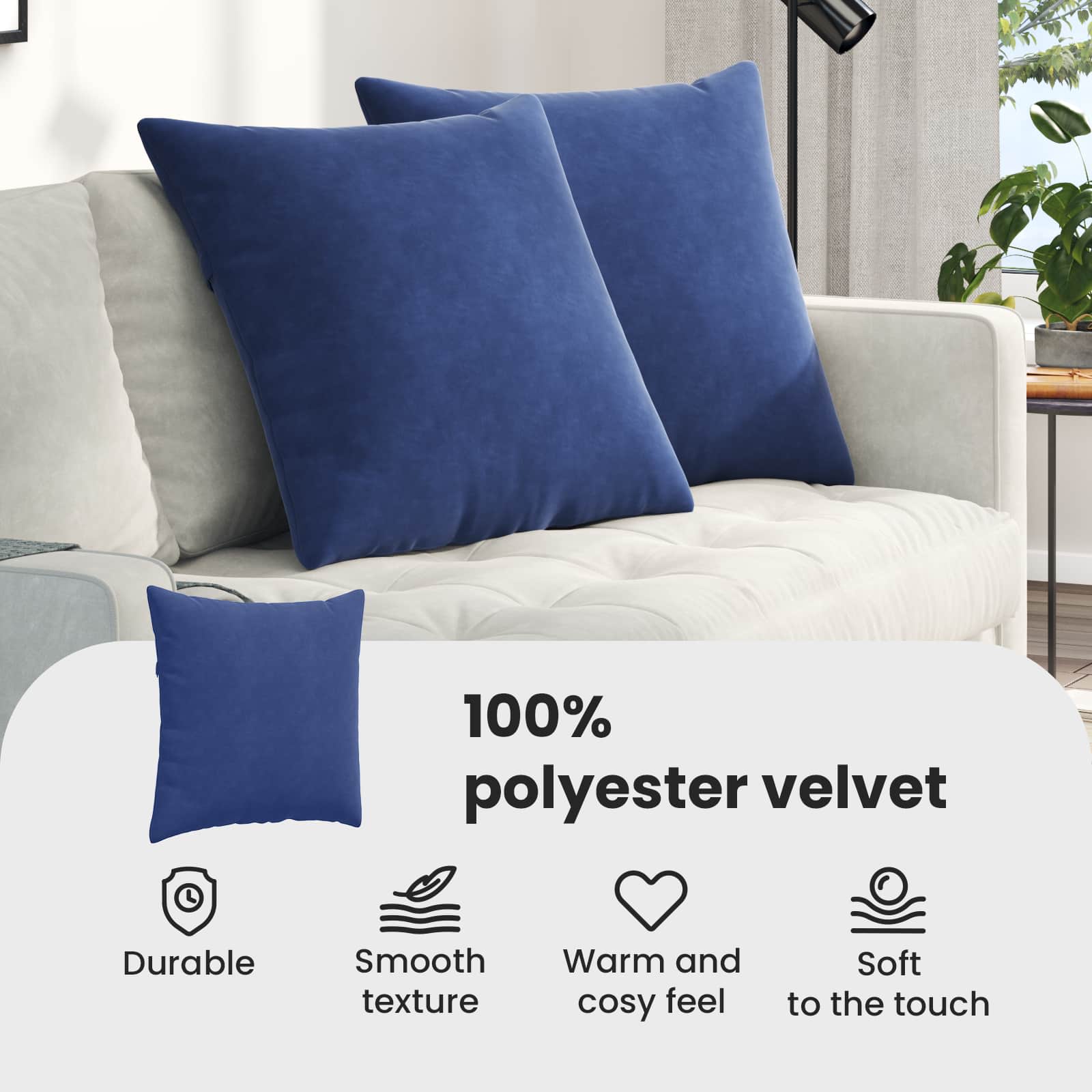 Sofa Pagalvės 2 pcs Policijos mėlyna 80 x 80 cm