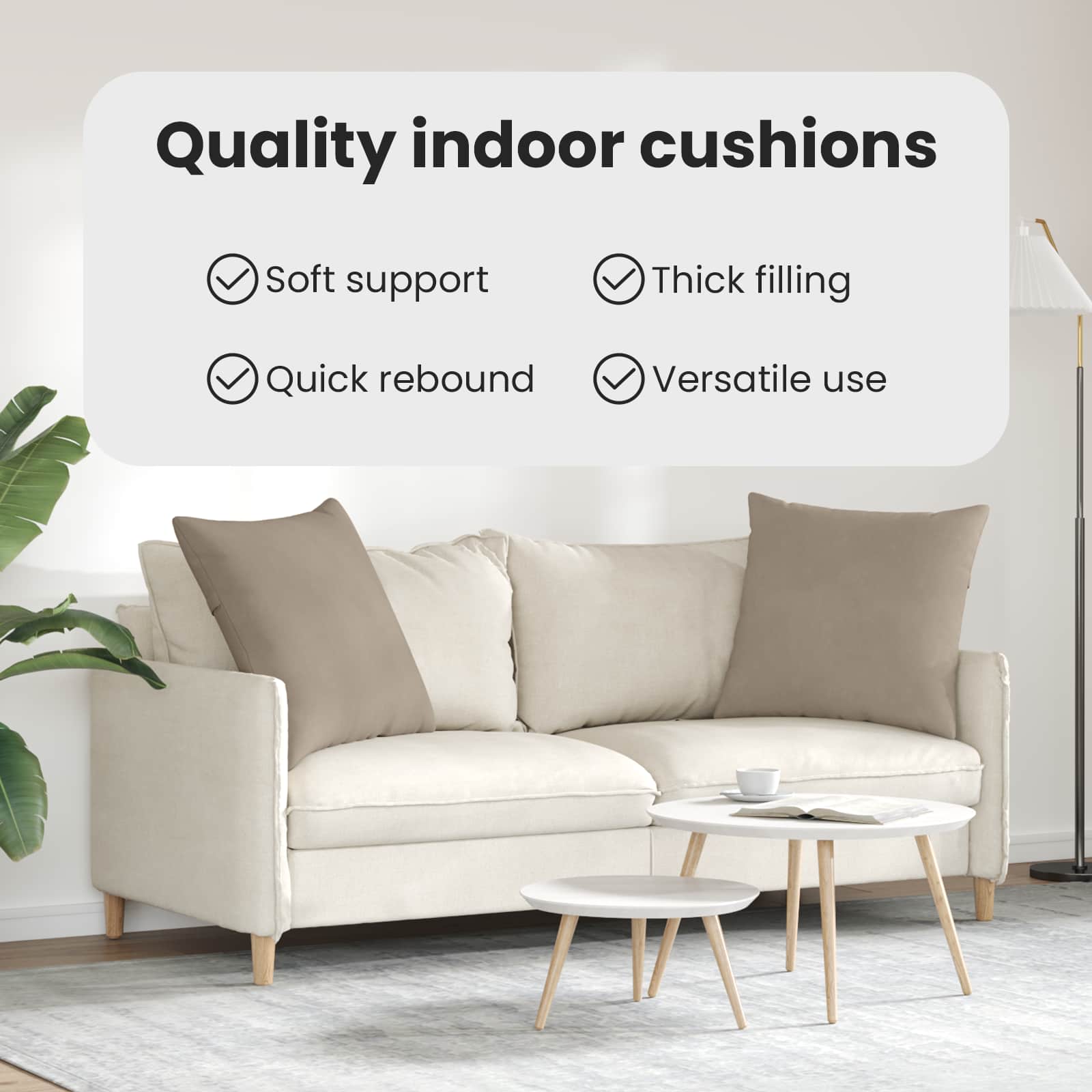 Sofa Pagalvės 2 pcs Taupe 80 x 80 cm audinys