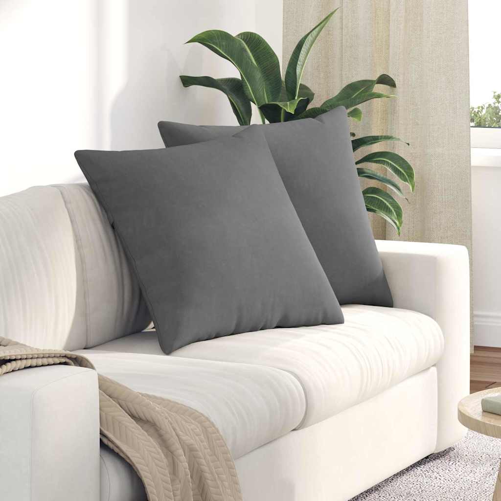 Sofa Pagalvės 2 pcs Tamsiai pilka 80 x 80 cm audinys