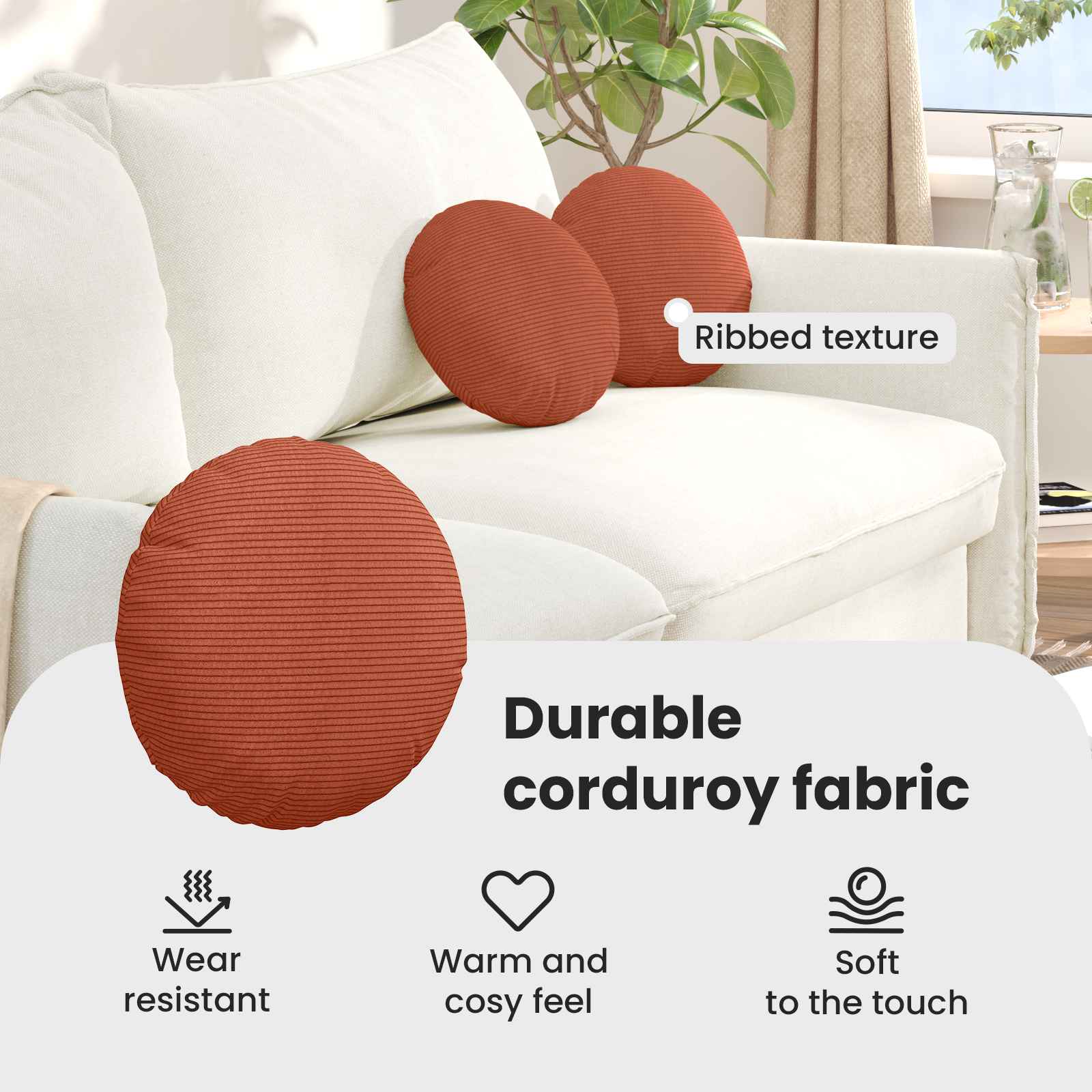Sėdynių pagalvėlės 2 pcs Raudona oranžinė Ø 30 cm