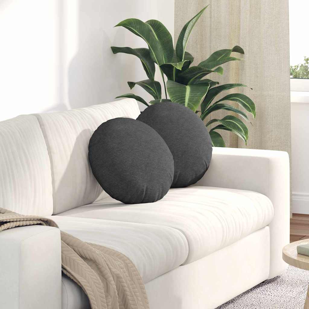 Seat cushions 2 pcs Dark grey Ø 40 cm