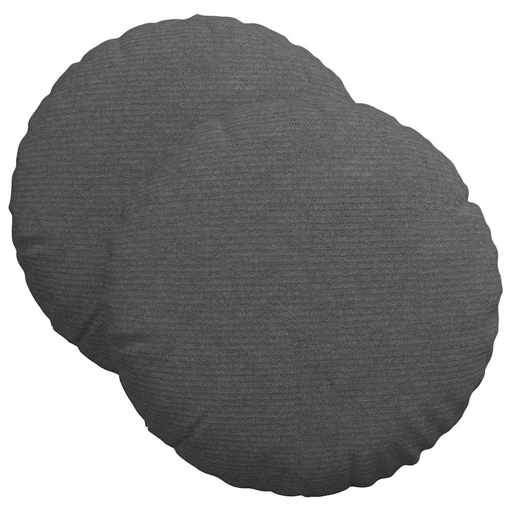 Seat cushions 2 pcs Dark grey Ø 40 cm