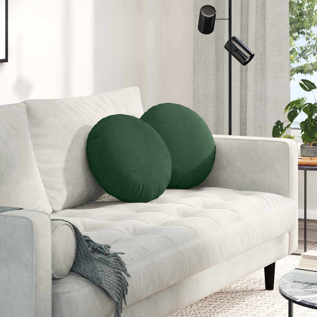 Sėdynių pagalvėlės 2 pcs Tamsiai žalia Ø 40 cm