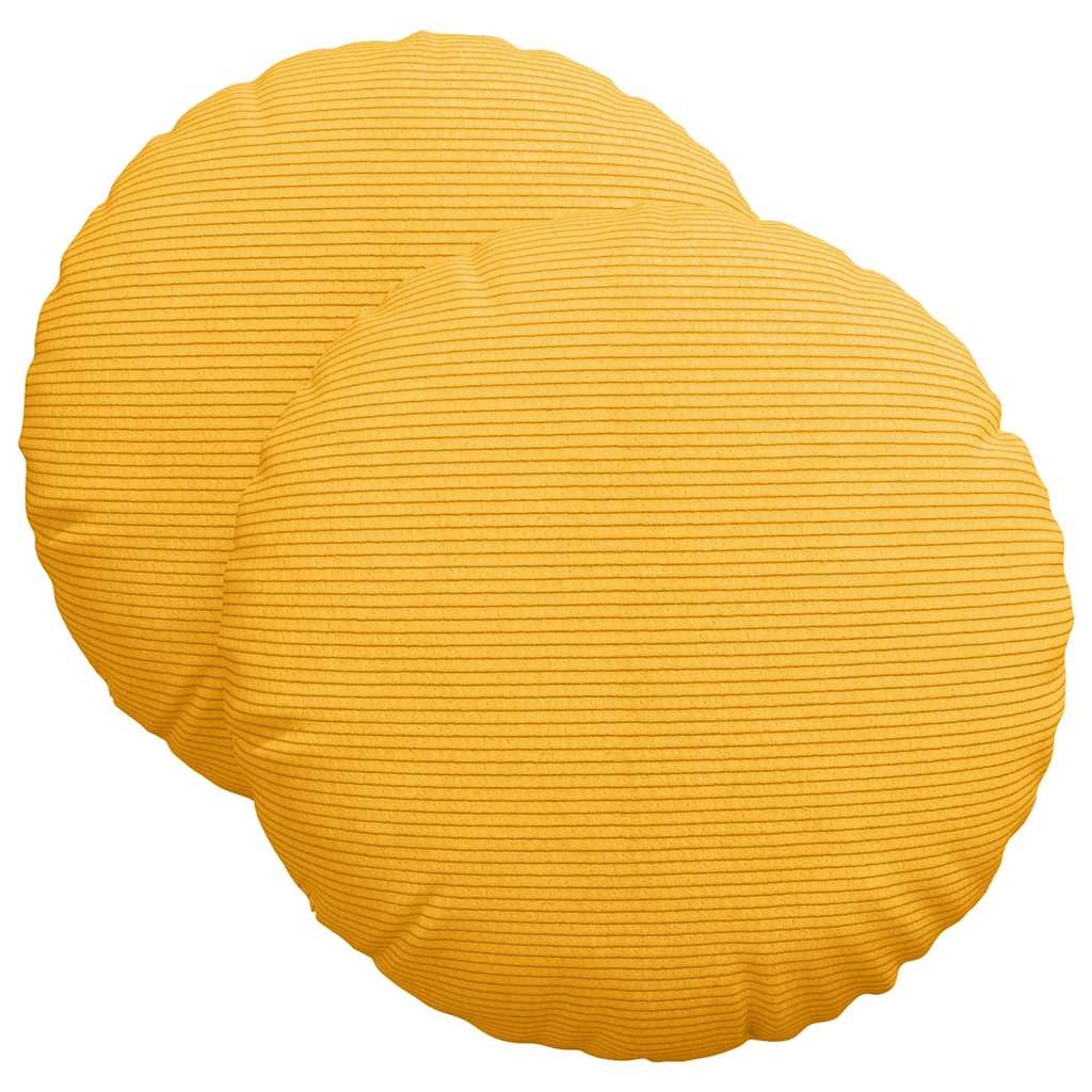 Sēdekļa spilveni 2 gab. Gaiši dzelteni Ø 40 cm