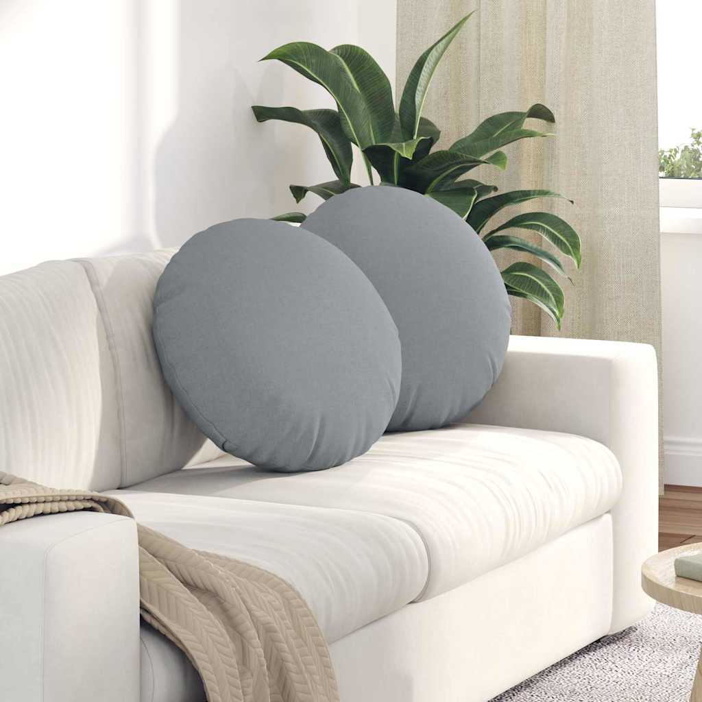 Sėdynių pagalvėlės 2 pcs Šviesiai pilka Ø50 x 19 cm audinys