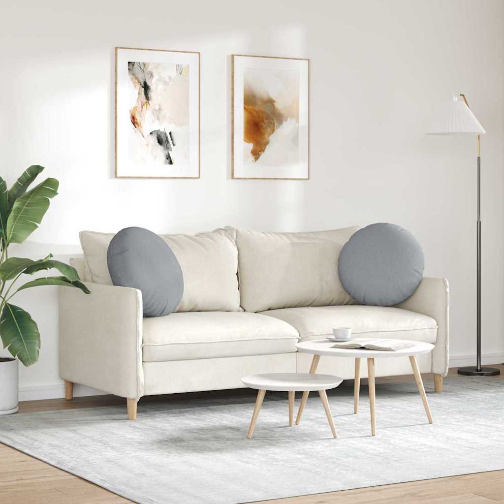 Sėdynių pagalvėlės 2 pcs Šviesiai pilka Ø50 x 19 cm audinys