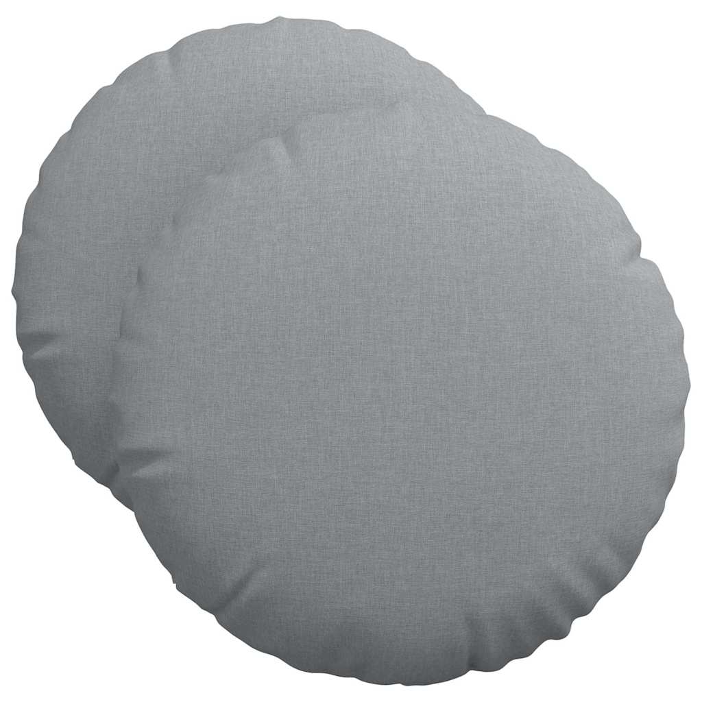 Sėdynių pagalvėlės 2 pcs Šviesiai pilka Ø50 x 19 cm audinys