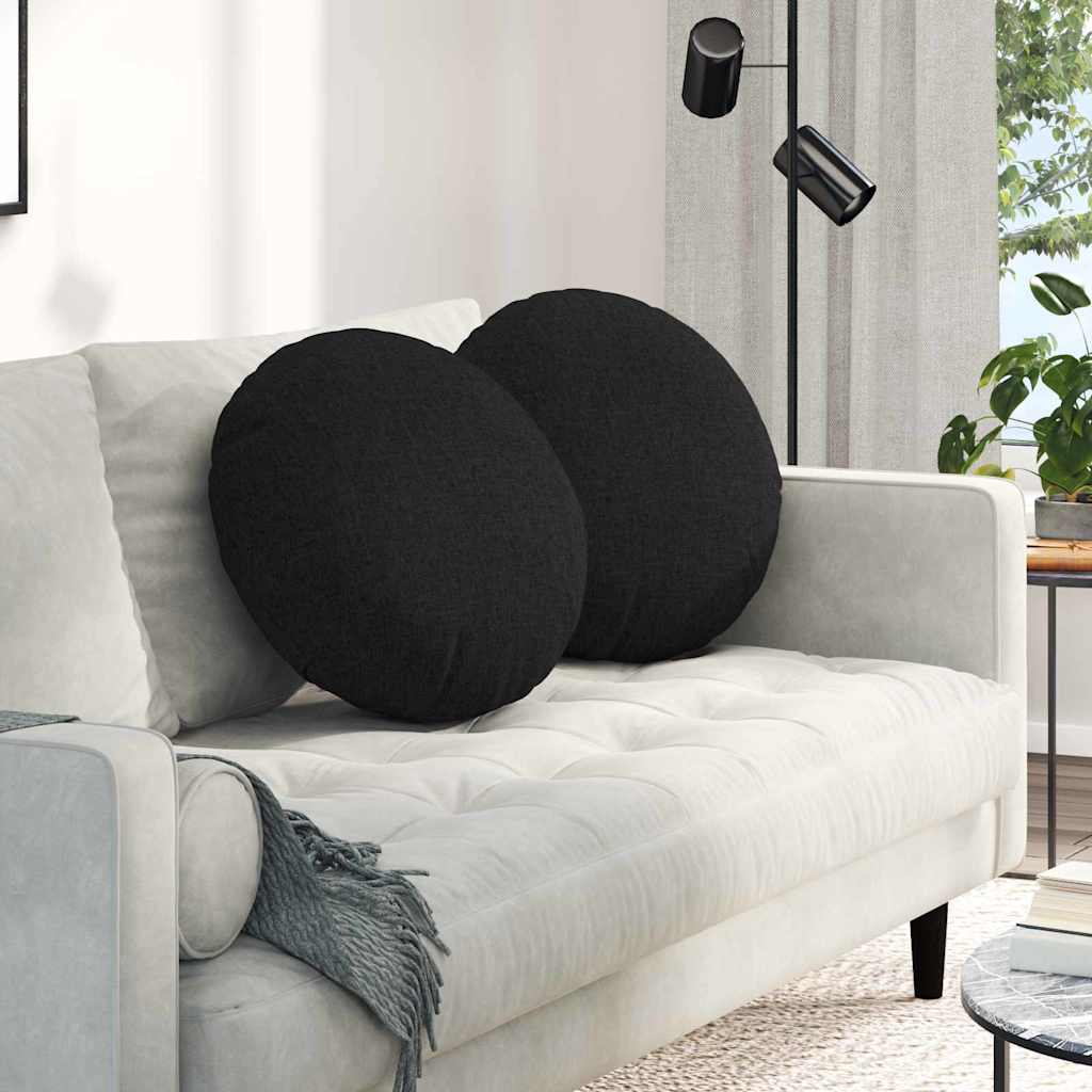 Sėdynių pagalvėlės 2 pcs Juoda Ø50 x 19 cm audinys