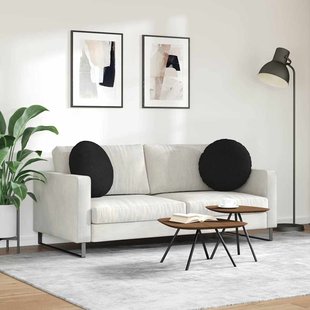 Sėdynių pagalvėlės 2 pcs Juoda Ø50 x 19 cm audinys