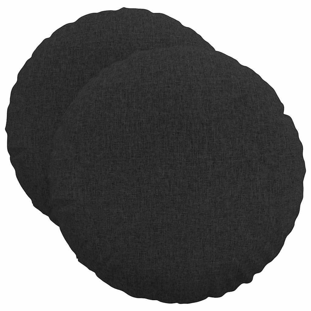 Sėdynių pagalvėlės 2 pcs Juoda Ø50 x 19 cm audinys