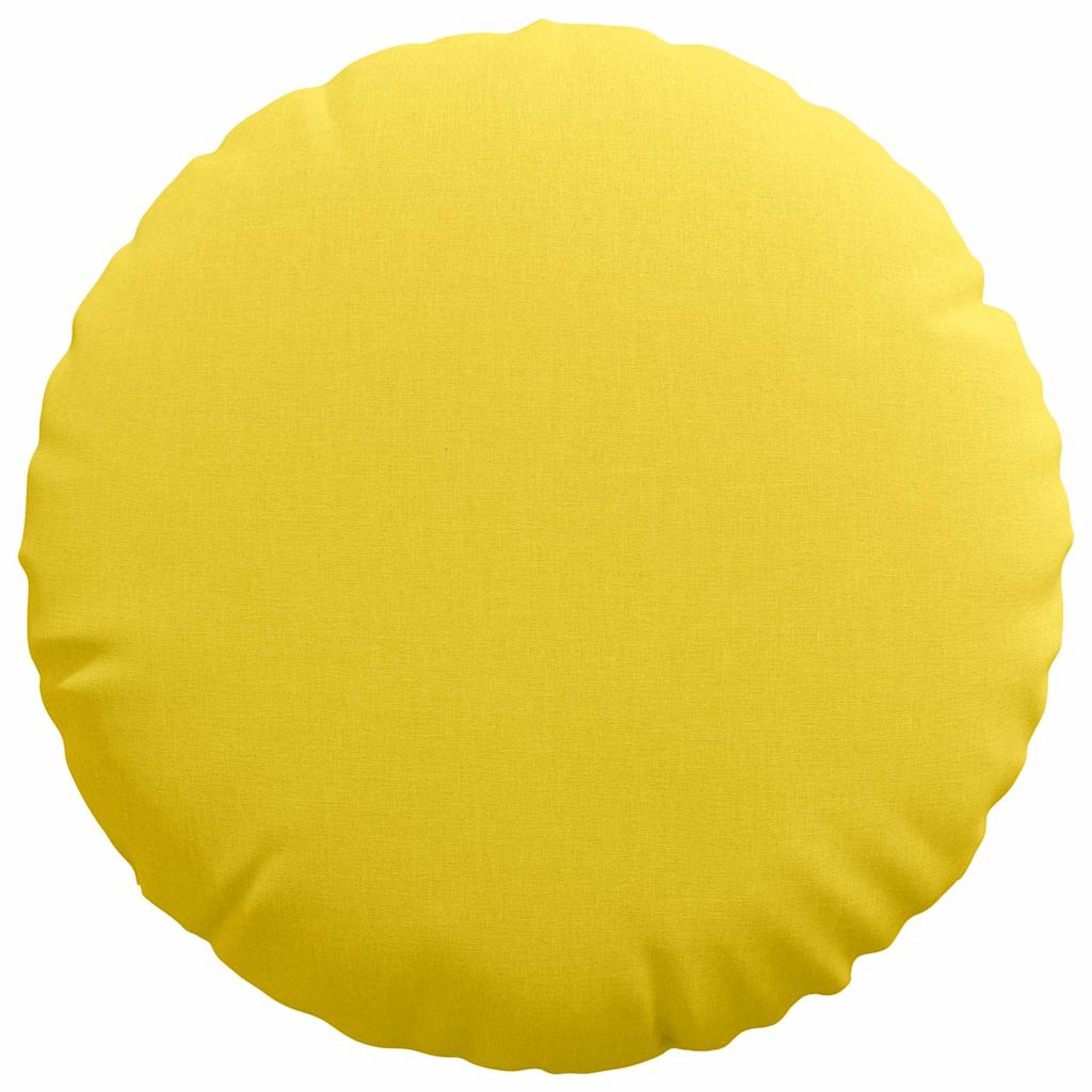 Sėdynių pagalvėlės 2 pcs Šviesi geltona Ø50 x 19 cm audinys