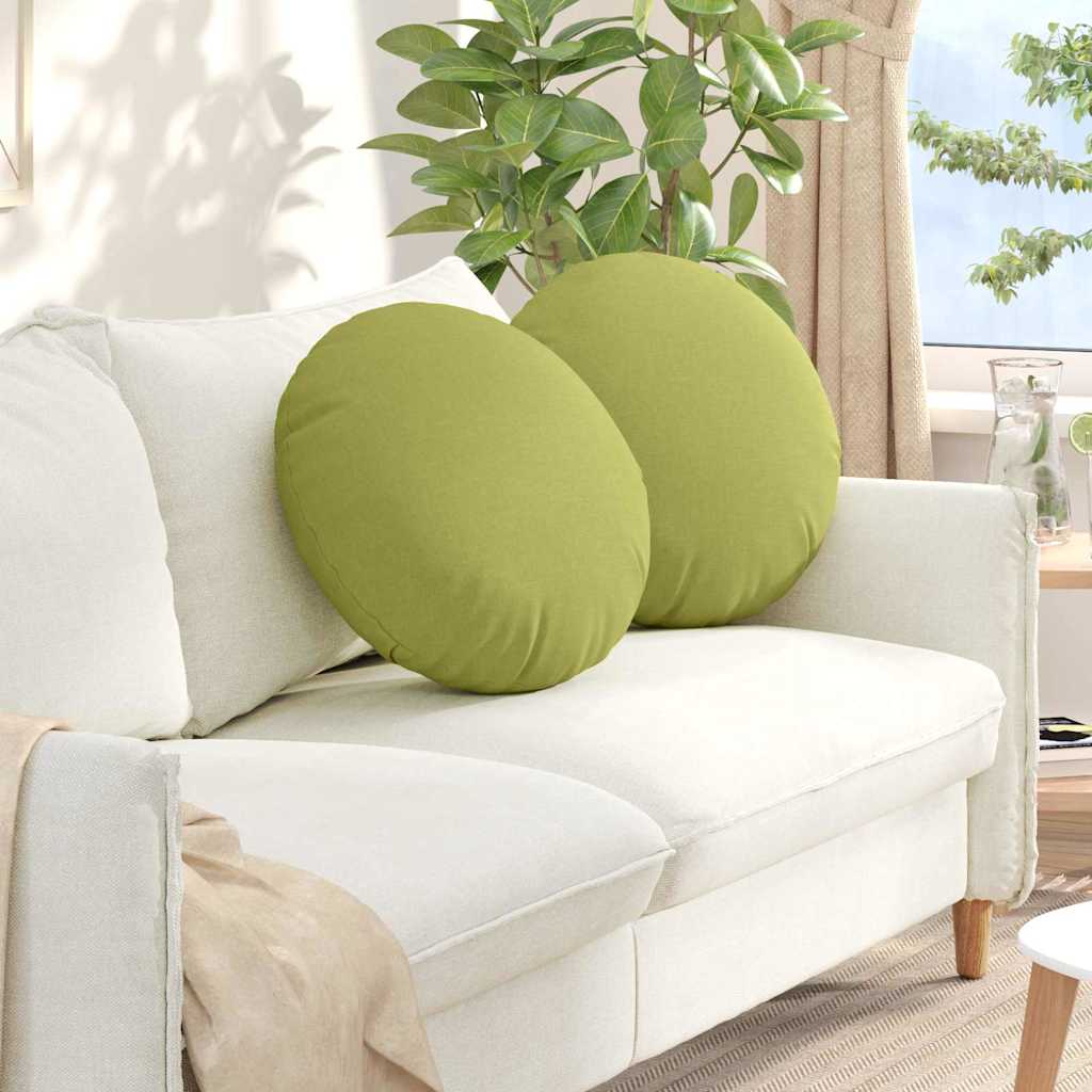 Sėdynių pagalvėlės 2 pcs Šviesiai žalia Ø50 x 19 cm audinys