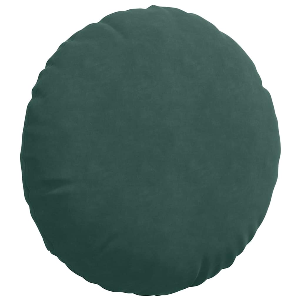 Seat cushions 2 pcs Dark green Ø 40 x 13 cm Velvet