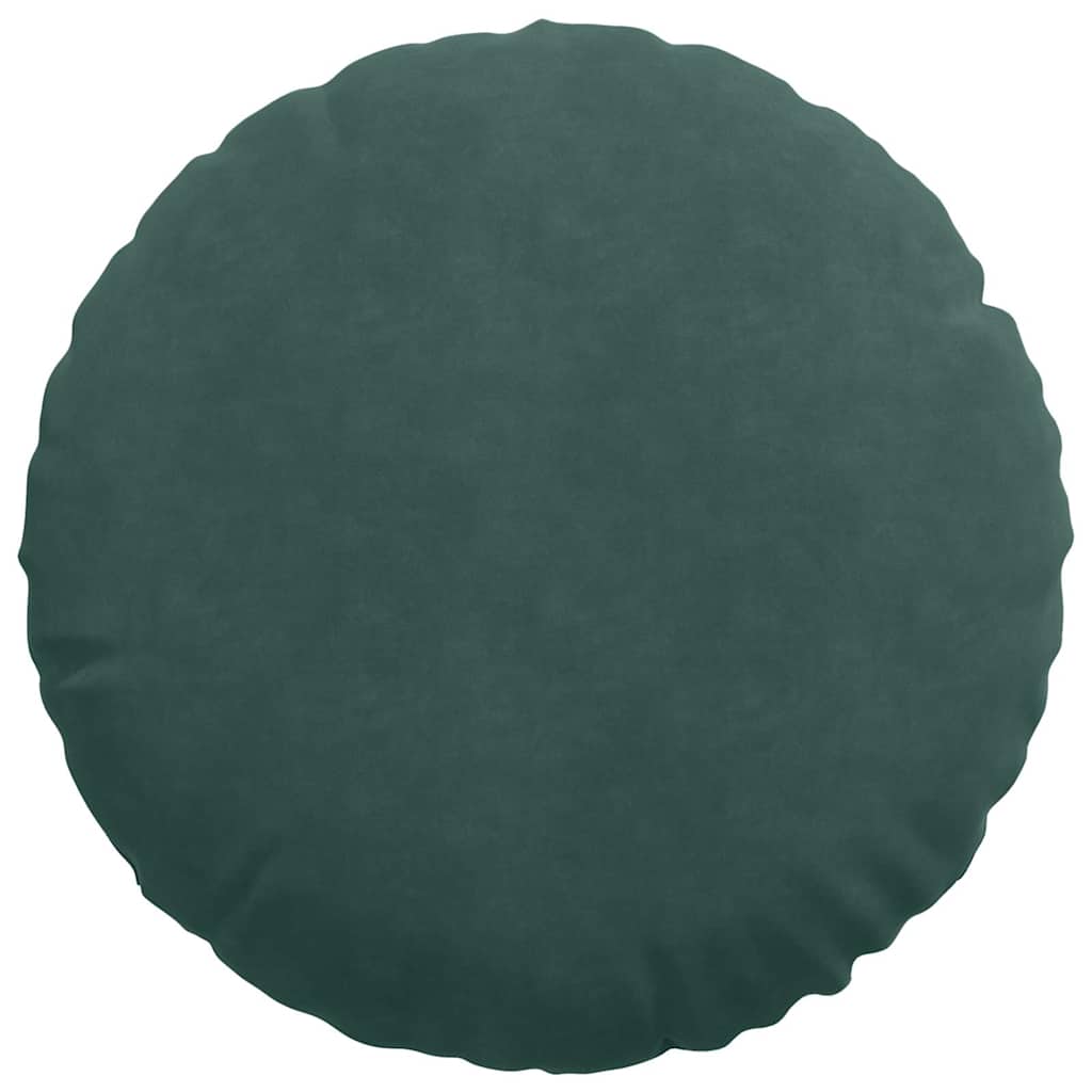 Seat cushions 2 pcs Dark green Ø 40 x 13 cm Velvet