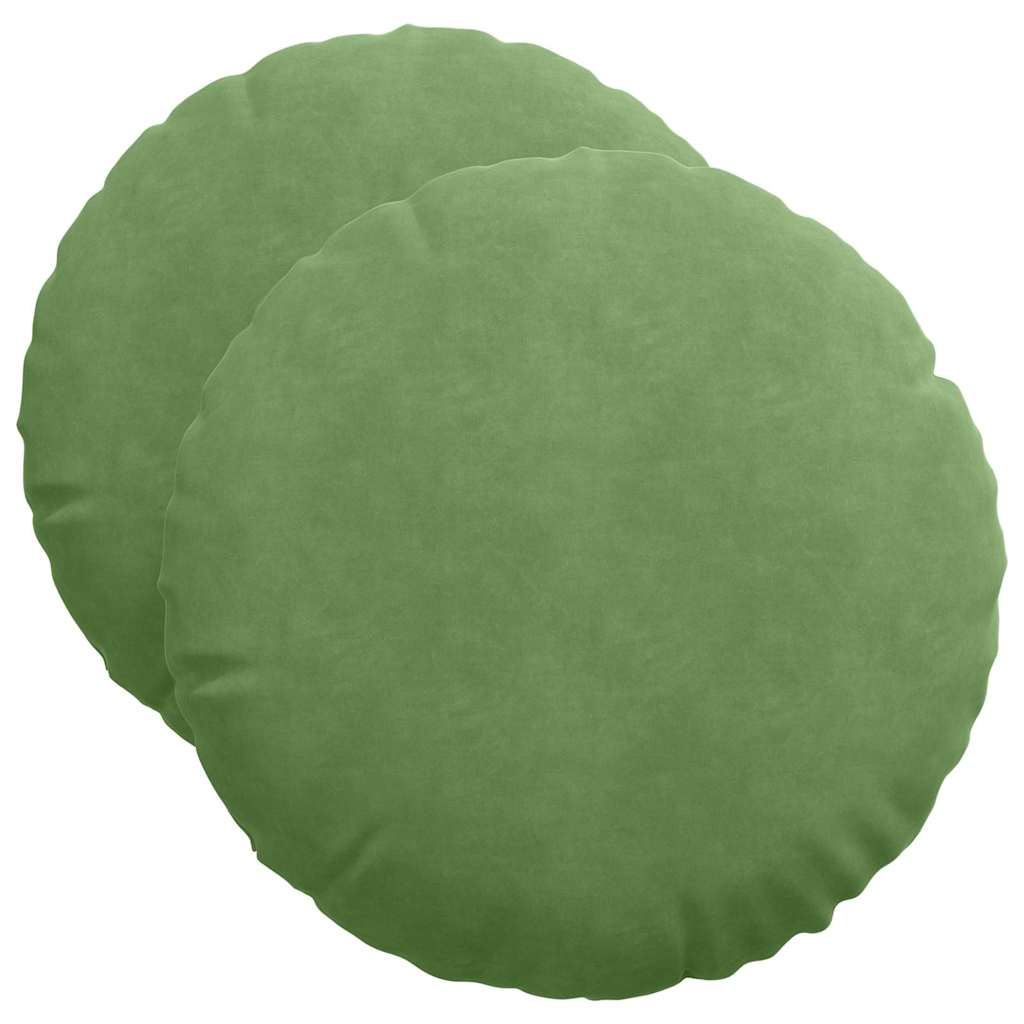 Seat cushions 2 pcs Light green Ø 40 x 13 cm Velvet