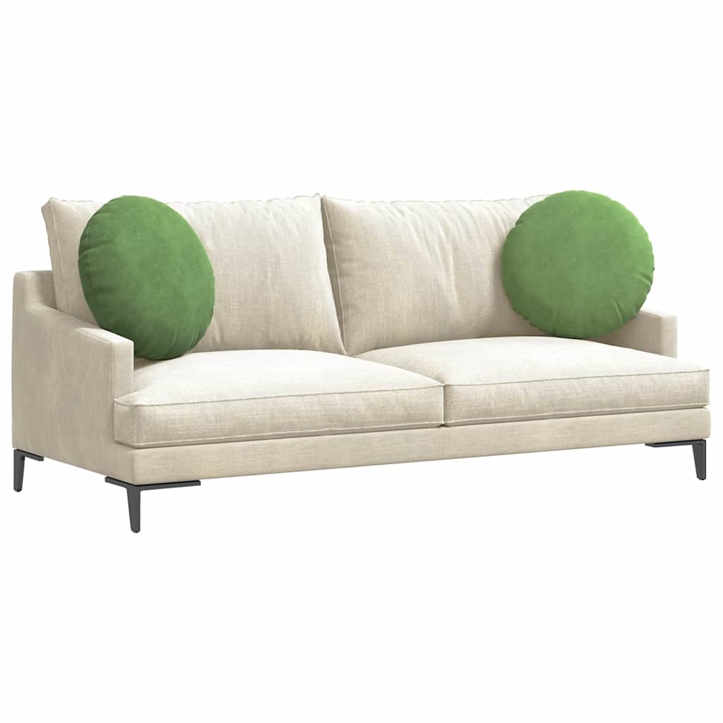 Seat cushions 2 pcs Light green Ø 40 x 13 cm Velvet