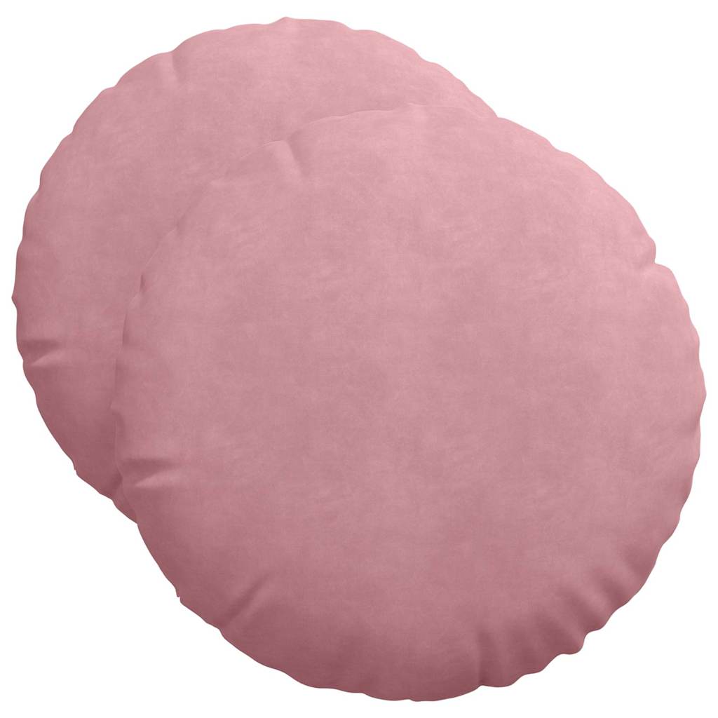 Seat cushions 2 pcs Pink Ø 40 x 13 cm Velvet