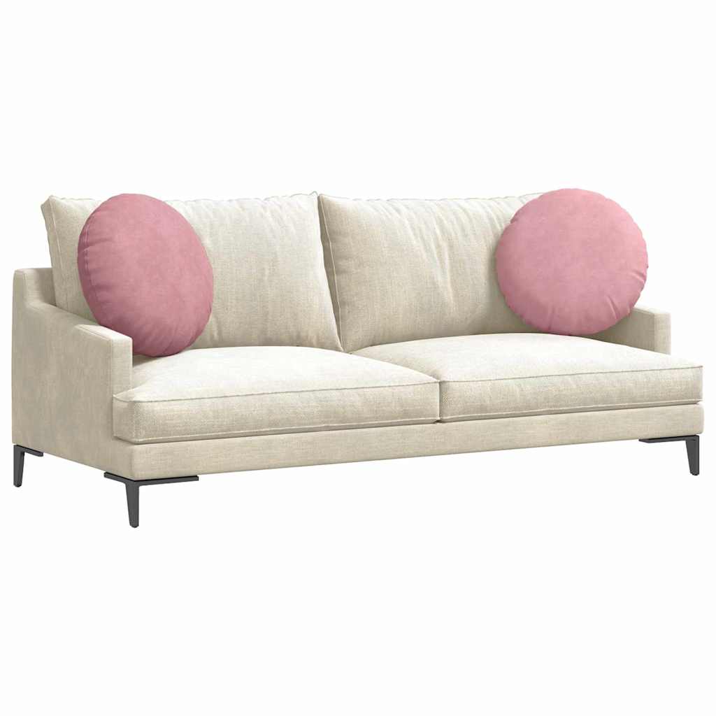 Seat cushions 2 pcs Pink Ø 40 x 13 cm Velvet