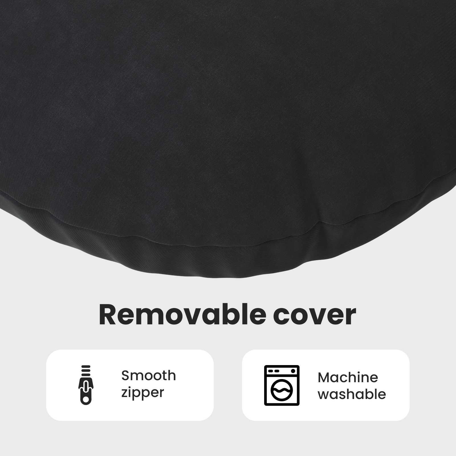 Seat cushions 2 pcs Black Ø 40 x 13 cm Velvet