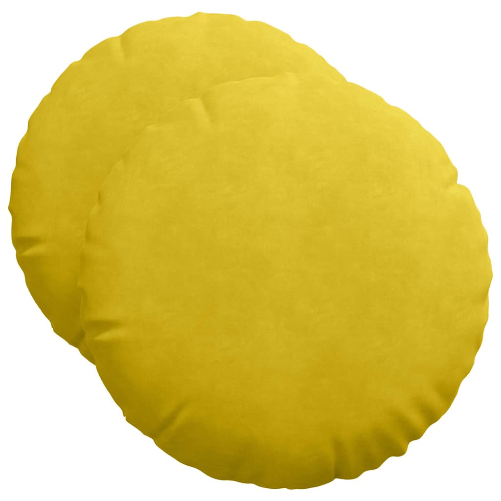 Sėdynių pagalvėlės 2 pcs Geltona Ø 40 x 13 cm Aksomas