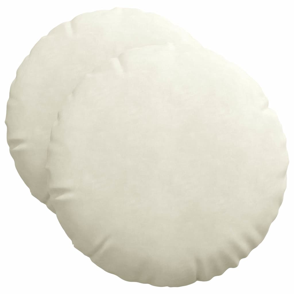 Sėdynių pagalvėlės 2 pcs Kreminė Ø 40 x 13 cm Aksomas