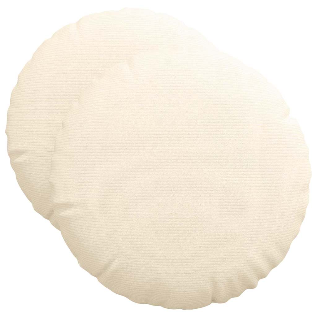 Sėdynių pagalvėlės 2 pcs Kreminė Ø 50 cm Kordūrinis audinys