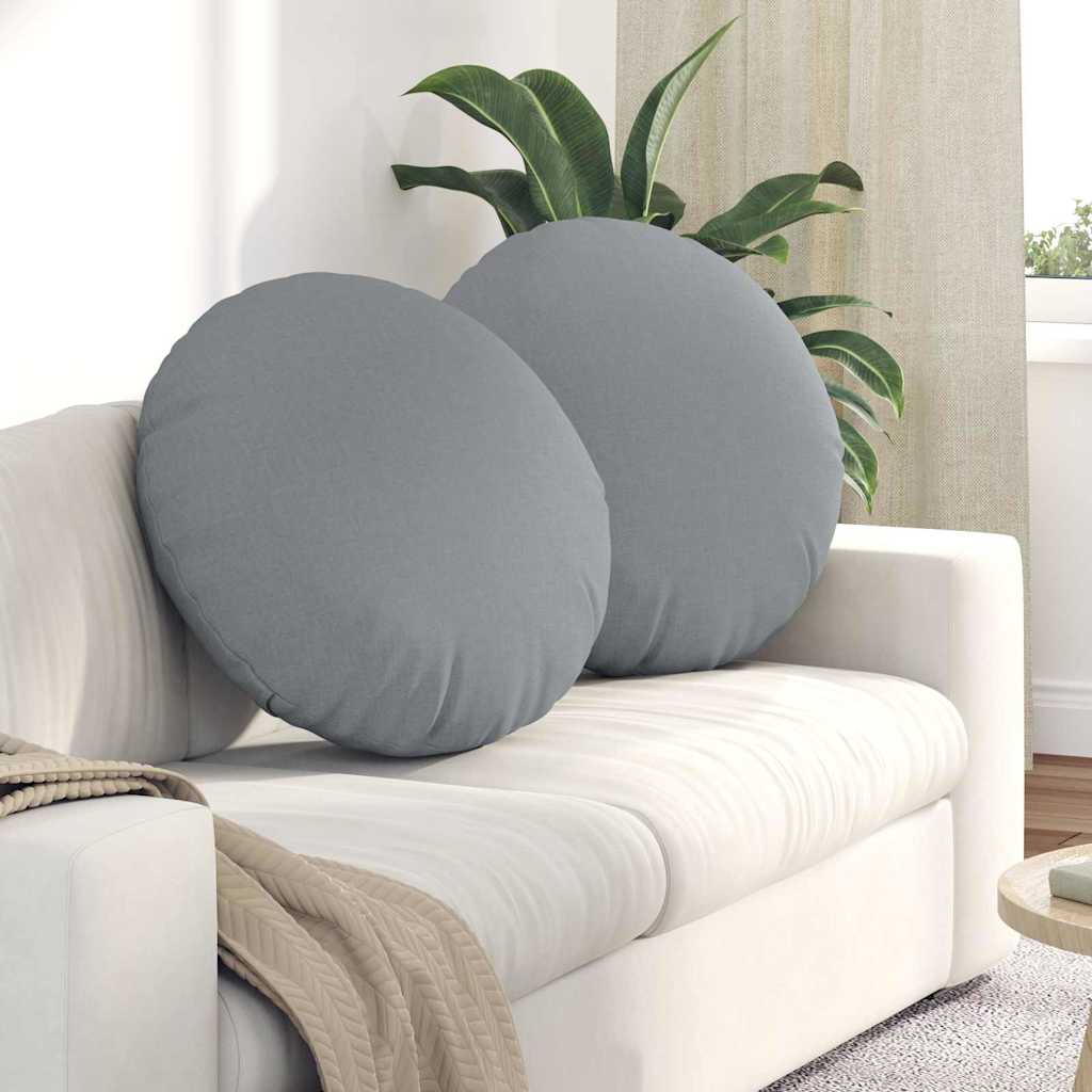 Sėdynių pagalvėlės 2 pcs Šviesiai pilka Ø60 x 21 cm audinys