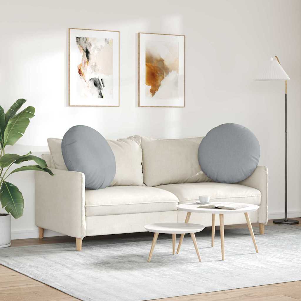 Sėdynių pagalvėlės 2 pcs Šviesiai pilka Ø60 x 21 cm audinys