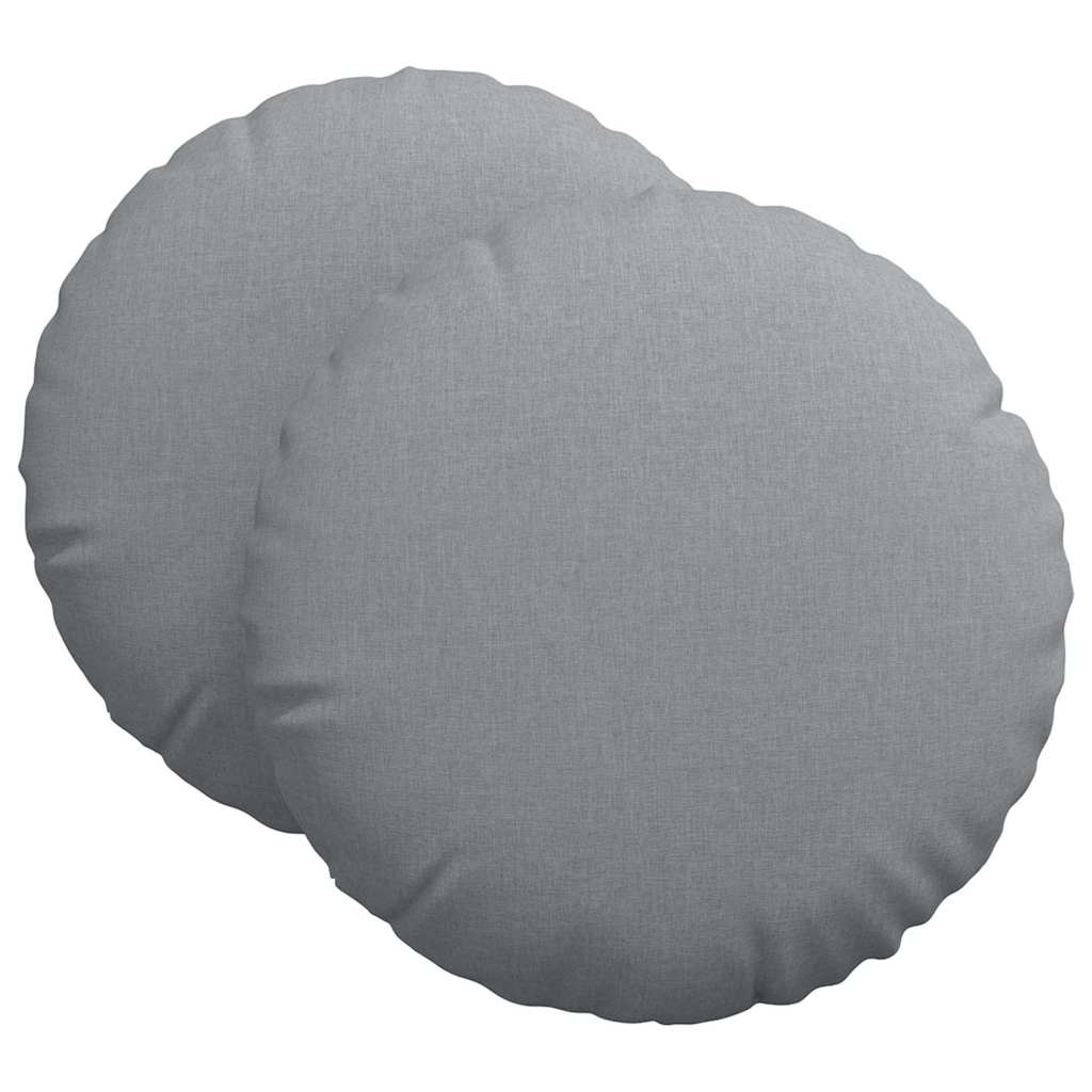 Sėdynių pagalvėlės 2 pcs Šviesiai pilka Ø60 x 21 cm audinys