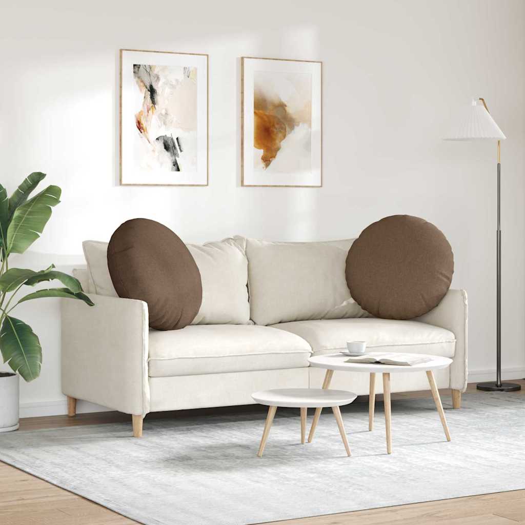 Sēdekļu spilveni 2 gab. Brūna Ø60 x 21 cm audums