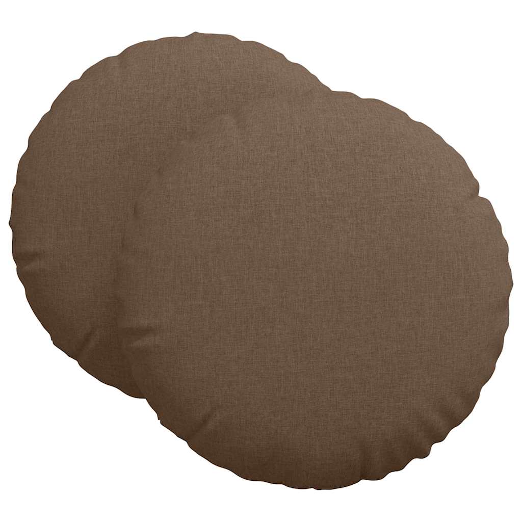 Sēdekļu spilveni 2 gab. Brūna Ø60 x 21 cm audums