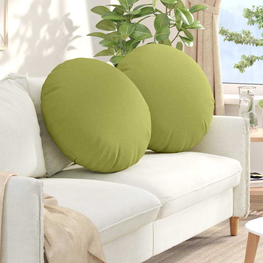Sėdynių pagalvėlės 2 pcs Šviesiai žalia Ø60 x 21 cm audinys