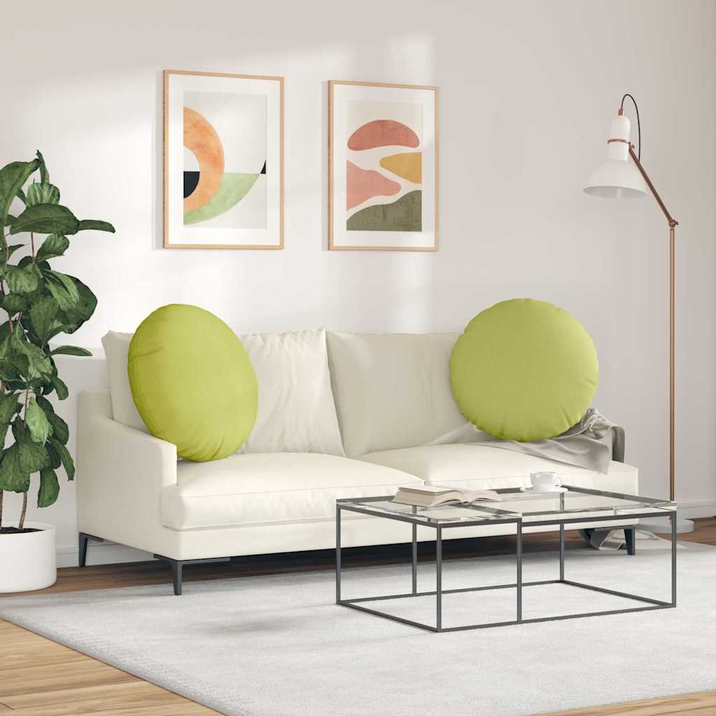 Sėdynių pagalvėlės 2 pcs Šviesiai žalia Ø60 x 21 cm audinys