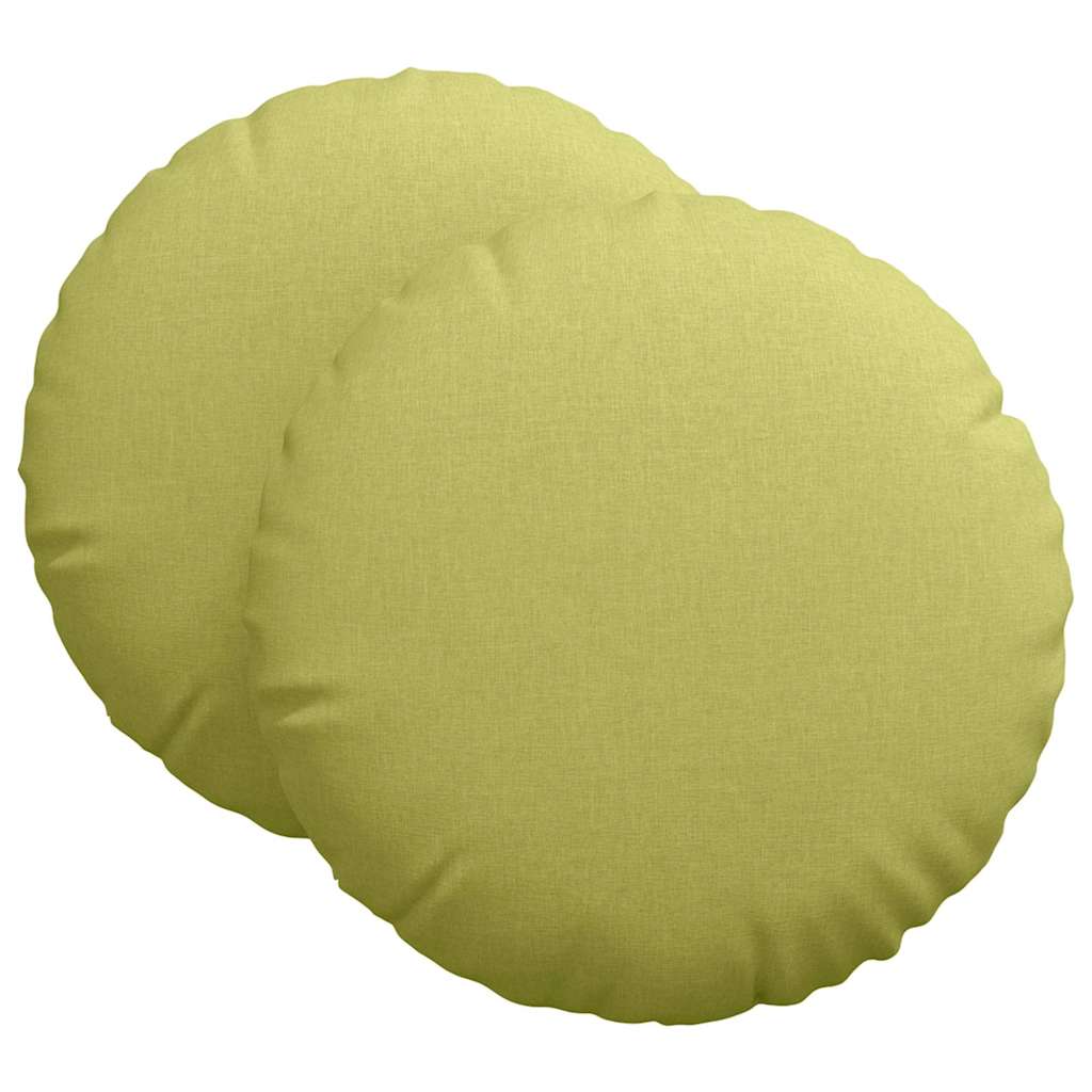 Sėdynių pagalvėlės 2 pcs Šviesiai žalia Ø60 x 21 cm audinys