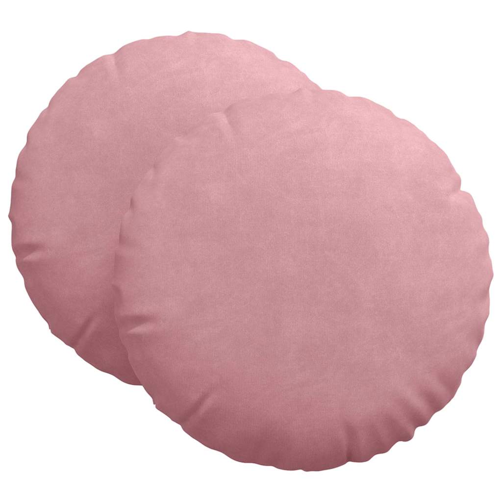 Sėdynių pagalvėlės 2 pcs Rožinė Ø 40 x 13 cm Aksomas