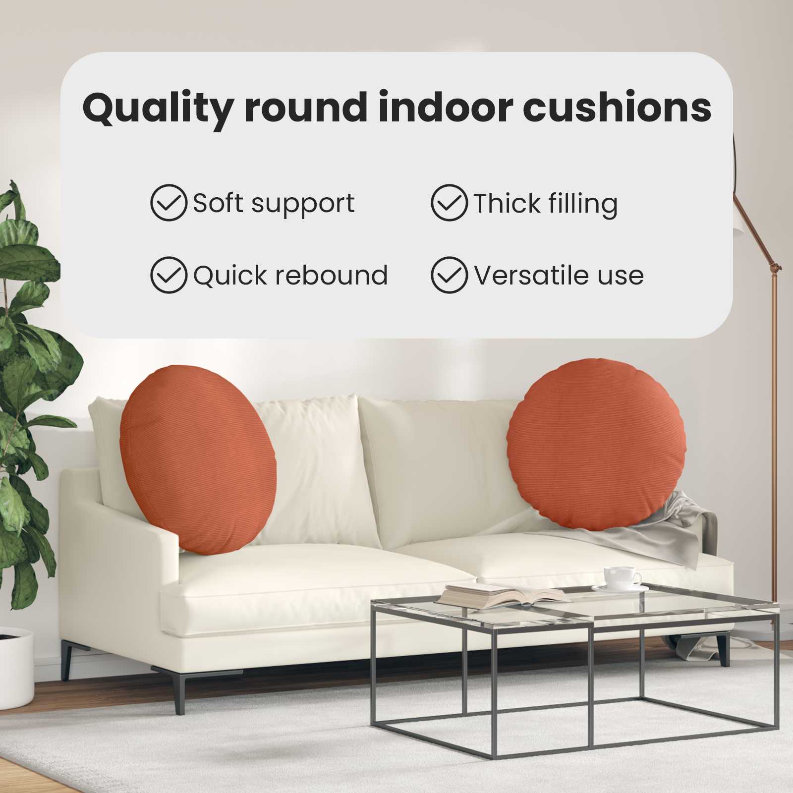Sėdynių pagalvėlės 2 pcs Raudona oranžinė Ø 60 cm