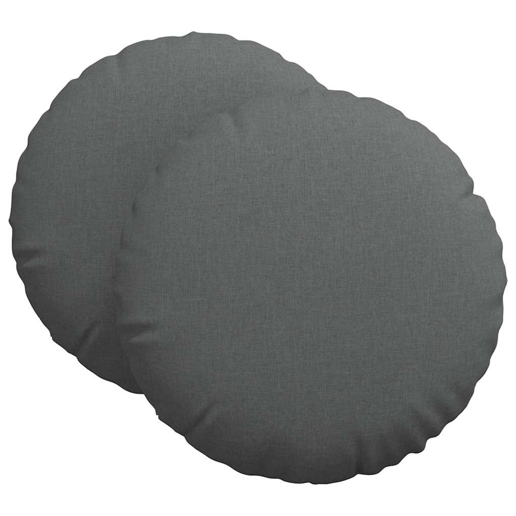 Sėdynių pagalvėlės 2 pcs Tamsiai pilka Ø80 x 29 cm audinys