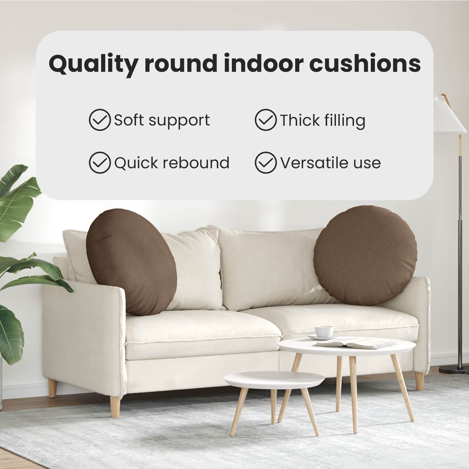 Sėdynių pagalvėlės 2 pcs Ruda Ø80 x 29 cm audinys