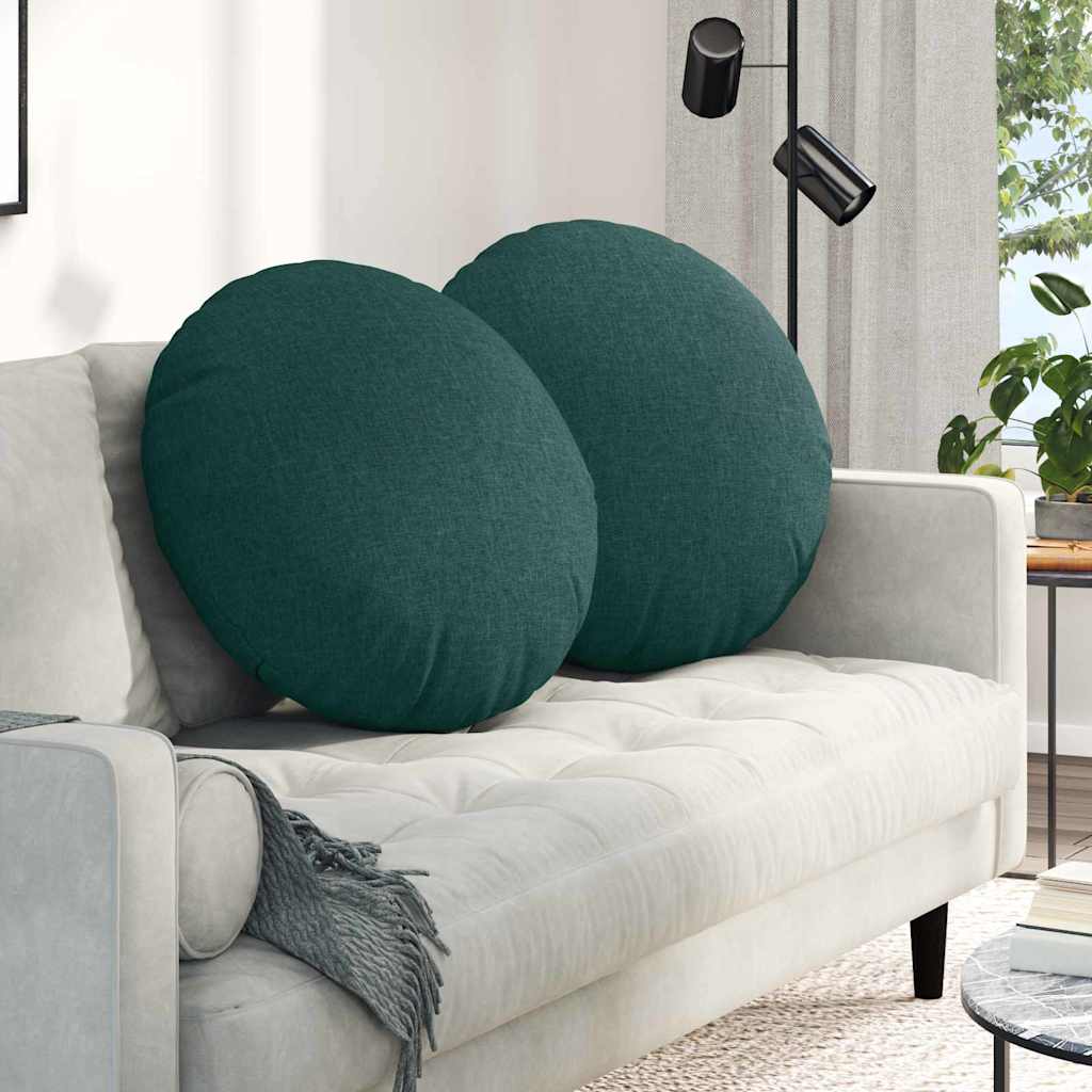 Sėdynių pagalvėlės 2 pcs Tamsiai žalia Ø80 x 29 cm audinys