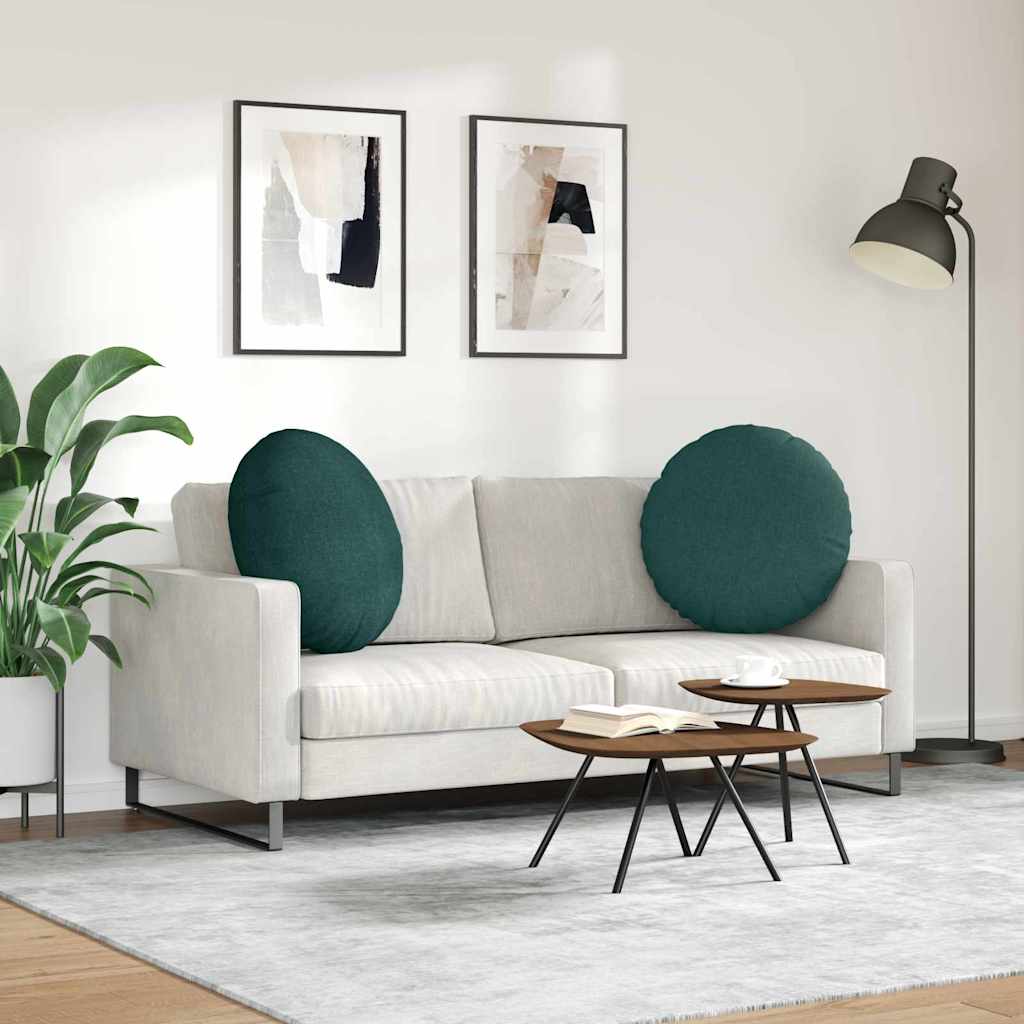 Sėdynių pagalvėlės 2 pcs Tamsiai žalia Ø80 x 29 cm audinys